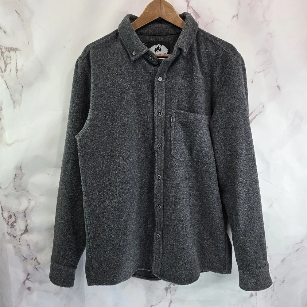 Coalatree Shirt Jacket Mens Large Wool Gray Button Down Shacket Chamois